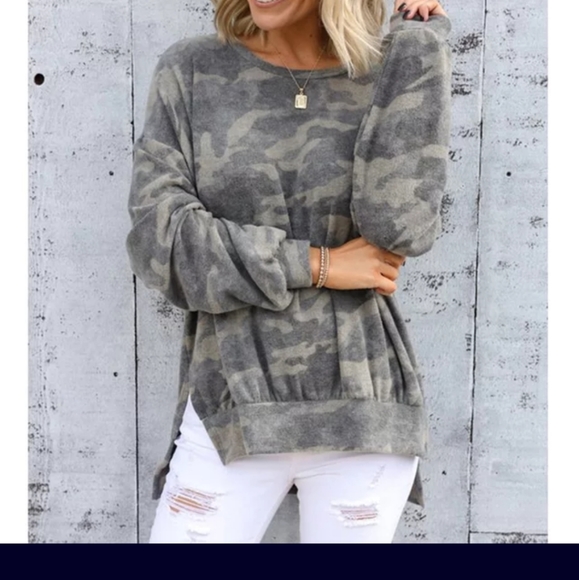 SALE❣camouflage Hi-Lo split sides to - Picture 3 of 11